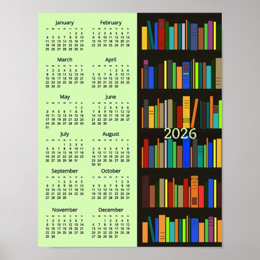 Bücherregal-Design 2026 Kalenderposter Poster (Vorne)