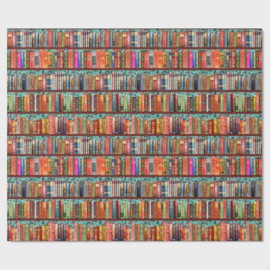 Bücherregal für Weihnachten, heilig, antike Bücher Geschenkpapier (Flach)