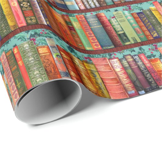 Bücherregal für Weihnachten, heilig, antike Bücher Geschenkpapier (Rolleneckpunkt)