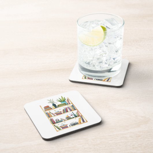 Bücherregal Lover Kaffee Tee Getränkeuntersetzer (Rechte Seite)