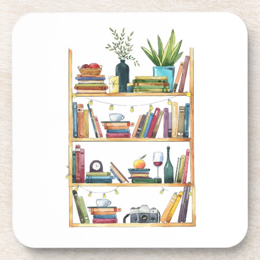 Bücherregal Lover Kaffee Tee Getränkeuntersetzer (Vorderseite)