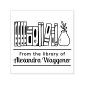 Bücherregal mit Pflanze "Aus der Bibliothek" Permastempel (Design)
