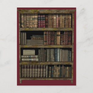 Bücherregal Postkarte