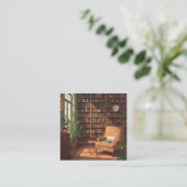Bücherregal Quadratische Visitenkarte (Stehend Vorderseite)
