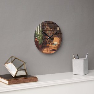 Bücherregal Runde Wanduhr