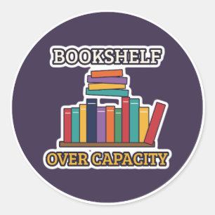 Bücherregal überlasteter Bücherliebhaber Runder Aufkleber
