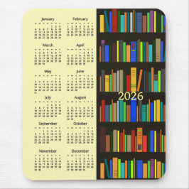 Bücherregale 2026 Kalender Mauspad