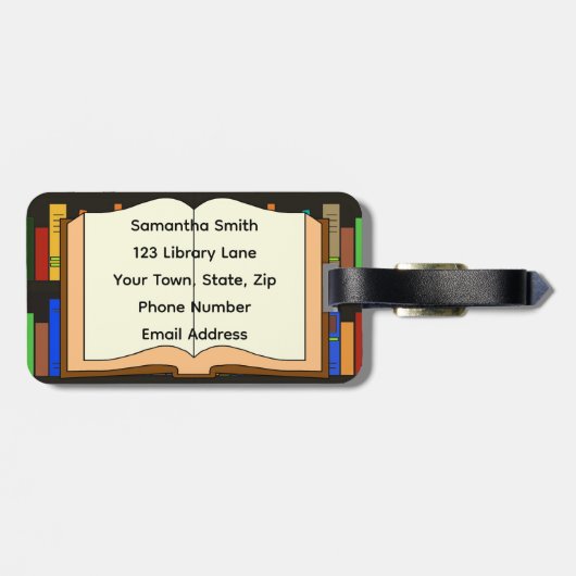 Bücherregale Design Gepäckmarke Gepäckanhänger (Rückseite horizontal)