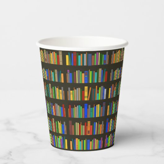 Bücherregale Design Paper Cup Pappbecher (Rückseite)