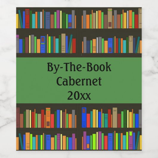 Bücherregale Design Weinetikett (Einzelnes Label)