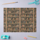 Bücherregale mit blühenden Reben Seidenpapier (Basteln)