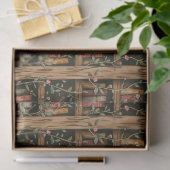 Bücherregale mit blühenden Reben Seidenpapier (Geschenk)
