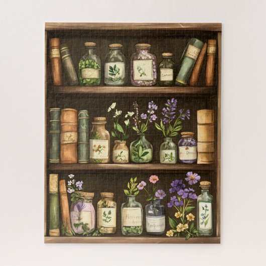 Bücherregale und Kräuterbücher Puzzle (Vertikal)