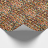 Bücherregalhintergrund Geschenkpapier (Ecke)