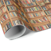 Bücherregalhintergrund Geschenkpapier (Rolleneckpunkt)