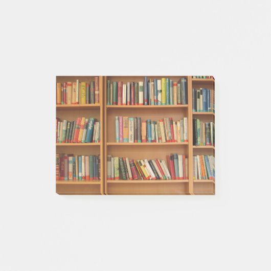 Bücherregalhintergrund Post-it Klebezettel (Vorderseite)
