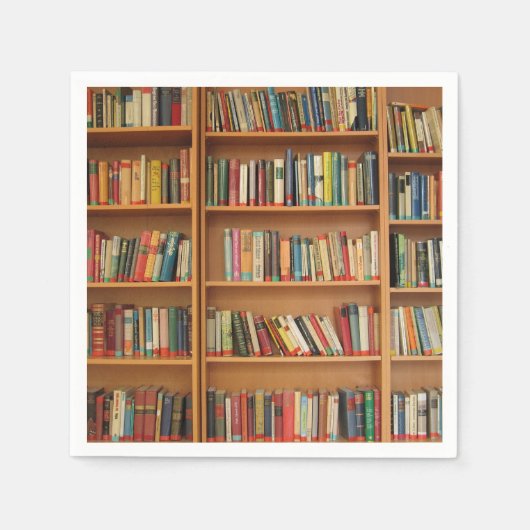 Bücherregalhintergrund Serviette (Vorderseite)