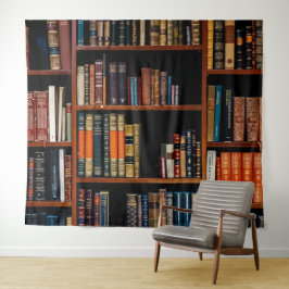 BÜCHERSCHRANK-HINTERGRUND WANDTEPPICH