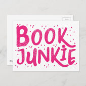 Bücherschunken in Rosa Postkarte (Vorne/Hinten)