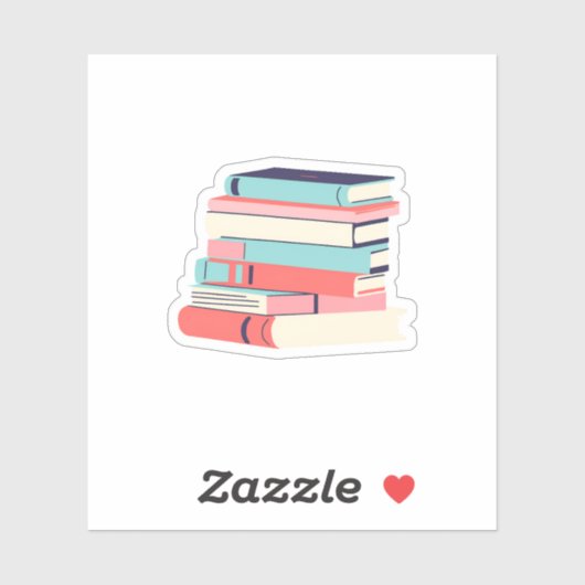 Bücherstapel Aufkleber (Blatt)