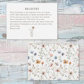 Bücherstapel Babydusche Wasserfarbe, Wildblume Begleitkarte