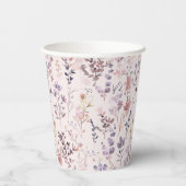 Bücherstapel Babydusche Wasserfarbe, Wildblume Pappbecher (Rückseite)