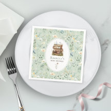 Bücherstapel Babydusche Wasserfarbe, Wildblume