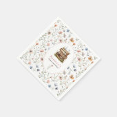 Bücherstapel Babydusche Wasserfarbe, Wildblume Serviette (Ecke)