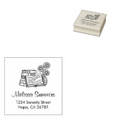 Bücherstapel, Buch öffnen, Blume Gummistempel (Stempel)