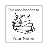 Bücherstapel Buchzeichen Design Holz Briefmarke Gummistempel (Prägung)