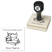 Bücherstapel Buchzeichen Design Holz Briefmarke Gummistempel (Stempel)