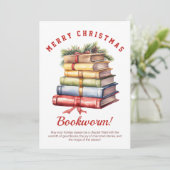 Bücherstapel Feiertagskarte (Stehend Vorderseite)