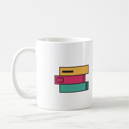 Bücherstapel Kaffeetasse (Links)