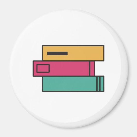 Bücherstapel Magnet (Vorne)