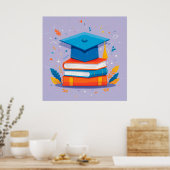 Bücherstapel mit Graduierungsklammer Poster (Küche)