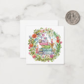 Bücherstapel Mitteilungskarte (Vorderseite/Rückseite Beispiel)