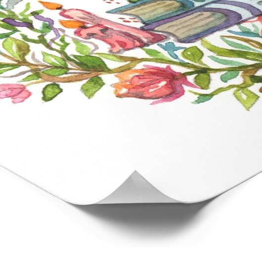 Bücherstapel Poster (Ecke)