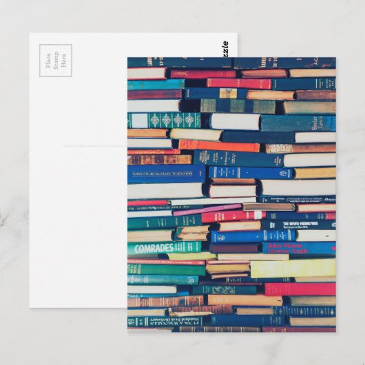 Bücherstapel Postkarte (Vorne/Hinten)