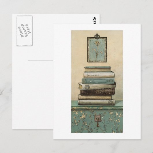 Bücherstapel Postkarte (Vorne/Hinten)