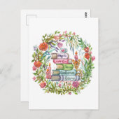 Bücherstapel Postkarte (Vorne/Hinten)