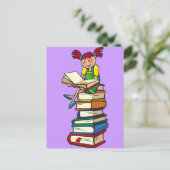 Bücherstapel Postkarte (Stehend Vorderseite)