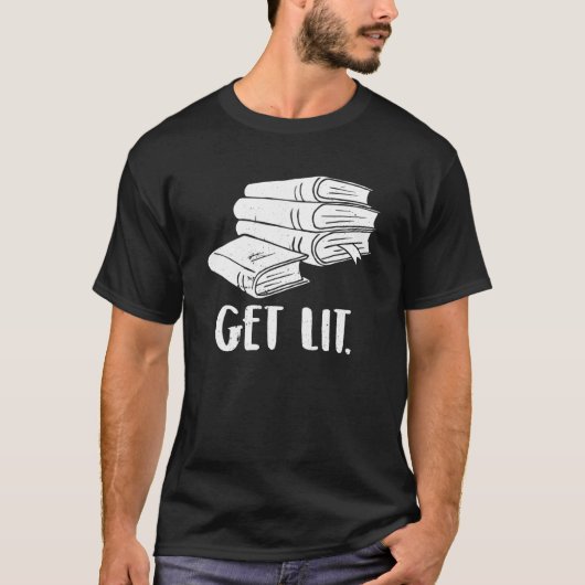 Bücherstapel T-Shirt (Vorderseite)