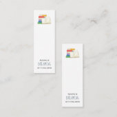 Bücherstapel und offenes Buchangebot Mini Visitenkarte (Vorne/Hinten)