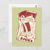 Büchertüte I Liebe zu lesen Postkarte (Vorne/Hinten)