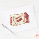 Büchertüte I Liebe zu lesen Rechteckiger Aufkleber (Umschlag)