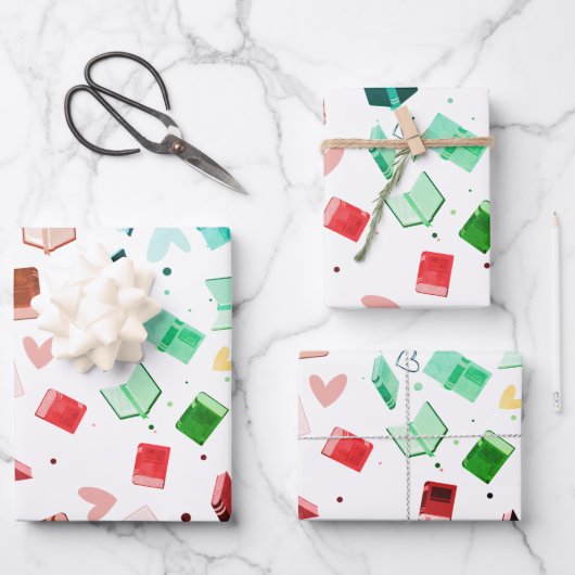 Bücherumhüllungspapier Geschenkpapier Set (Vorderseite)