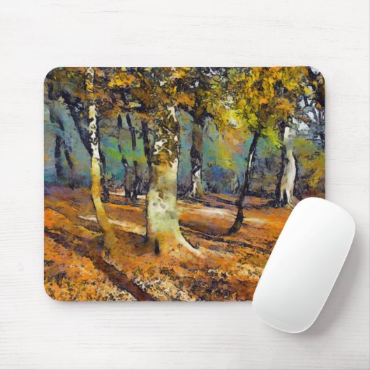 Bucherwälder und Lichtaustritte um die Bäume Mousepad (Mit Mouse)