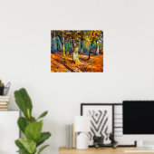 Bucherwälder und Lichtaustritte um die Bäume Poster (Heimbüro)