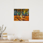 Bucherwälder und Lichtaustritte um die Bäume Poster (Küche)