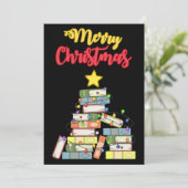 Bücherweihnachtsbaum I Einladung (Stehend Vorderseite)